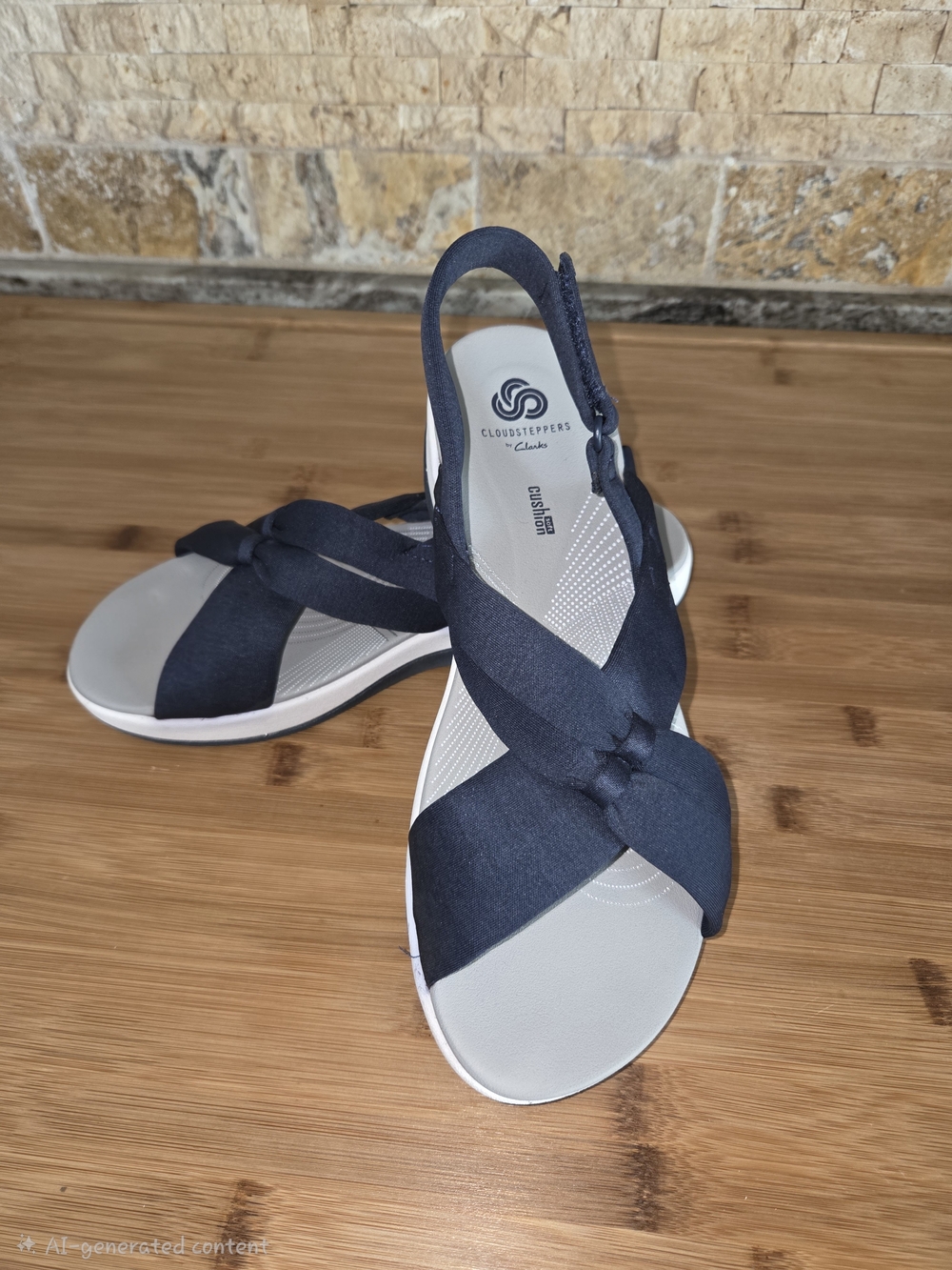 Womens Cloudsteppers by Clarks Navy Crisscross Slingback Sandals
